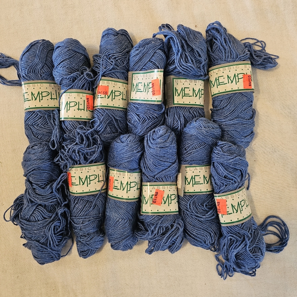 Vintage Lot 12 Skeins Classic Elite Memphis Yarn DK Rayon Linen #5357 116 yd 50g